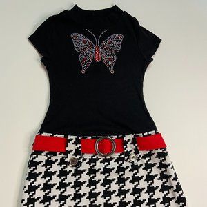 Pinky Size 10 Girls Dress w/ Rhinestone Butterfly